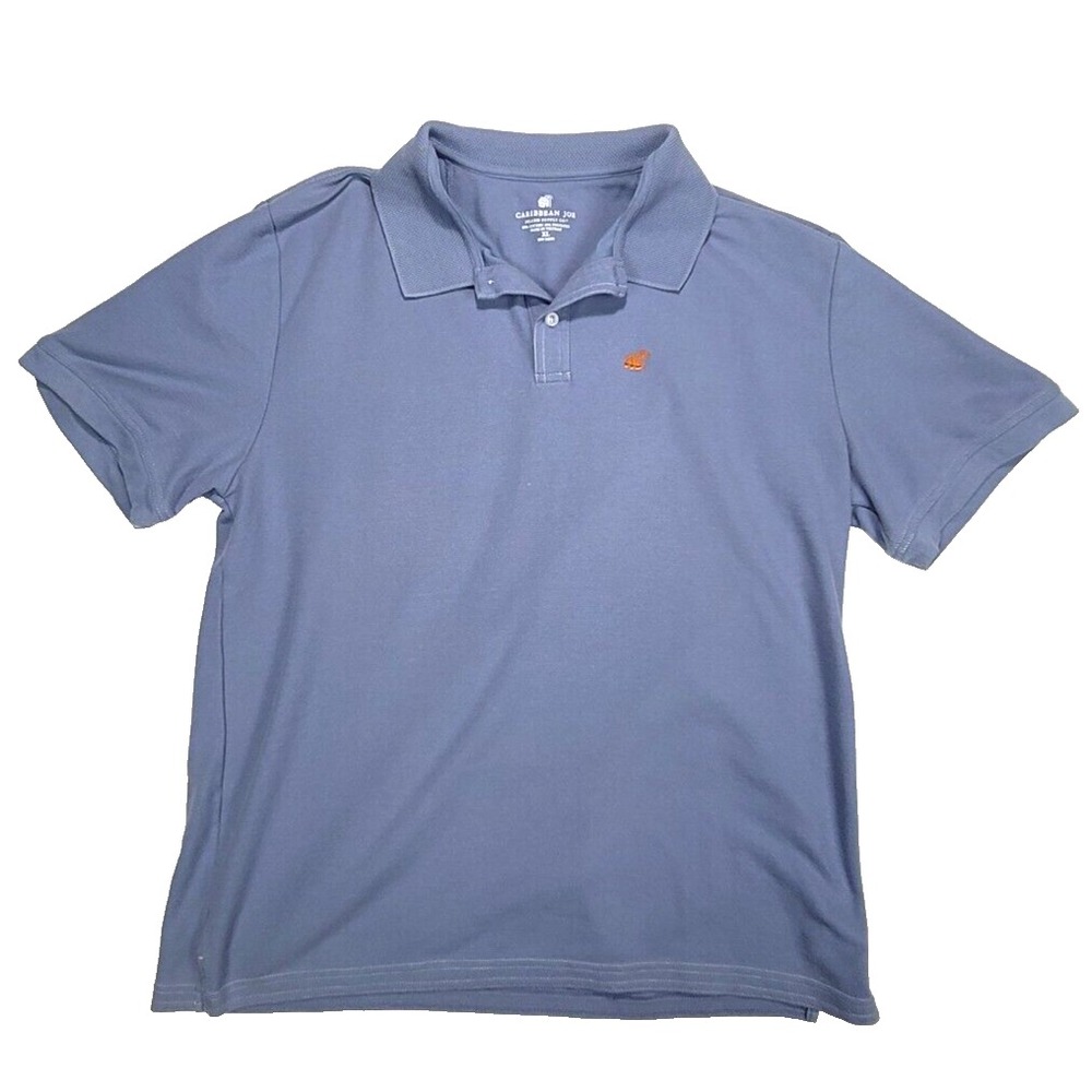 Caribbean Joe Men's Polo Shirt Blue Casual Cotton Embroidered Logo XL